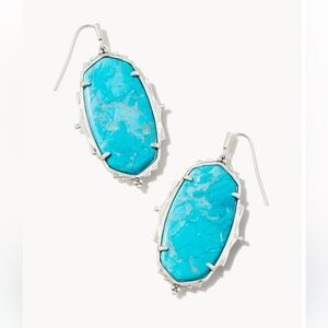 Kendra Scott Yellow Rose Baroque Ella Vintage Silver Drop Earrings